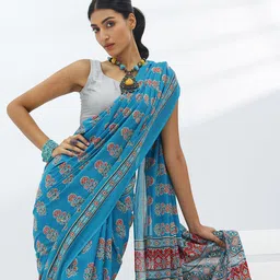 Libas Ethnic Motifs Print Saree with Blouse Piece-picture-19