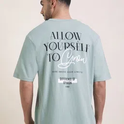 Difference of Opinion Men Typography Printed Round Neck Pure Cotton Oversized T-shirt-image-86