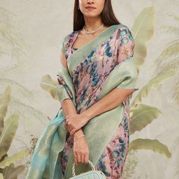 RACHNA Floral Woven Design Zari Banarasi Saree-57