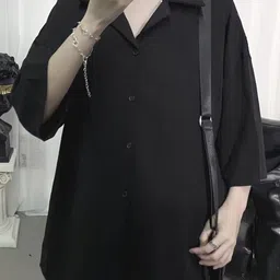 StyleCast x Revolte Men Oversized Fit Solid Cuban Collar Casual Shirt-image-13