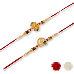 MEIRA JEWELLERY Set Of 2 Rakhi With Roli Chawal & Greetings Card-picture-15