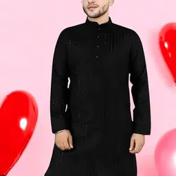 Atly Woven Design Mandarin Collar Jacquard Pure Cotton Straight Kurta-picture-53