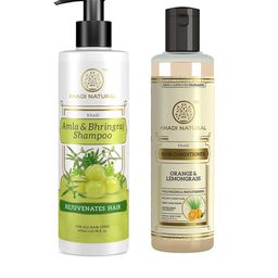Khadi Natural Set of Orange Lemongrass Conditioner 210ml & Amla Bhringraj Shampoo 650ml-picture-23