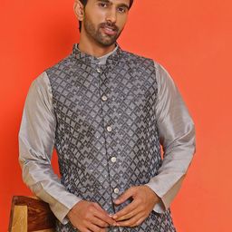 Anouk Printed Woven Nehru Jacket-3
