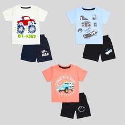 BURBN Boys Printed T-shirt with Shorts-52