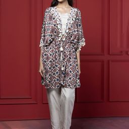 GloballyRonakRBafna Printed Top With Skirt & Jacket Co-Ords-image-48