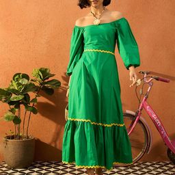 Pink Paprika by SASSAFRAS Women Bishop Sleeves Fit & Flare Maxi Dress-image-27