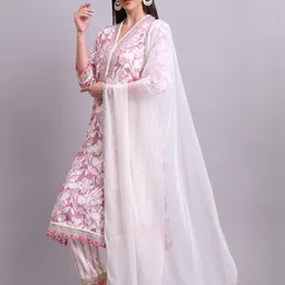 Angkor Women Printed Regular Kurta with Trousers & With Dupatta-picture-15