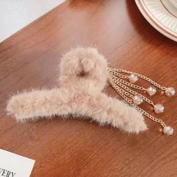 DN ENTERPRISES Women Fur Claw Clip Hair Accessory-image-35
