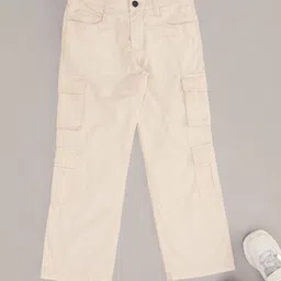 Pantaloons Junior Girls Pure Cotton High-Rise Cargo Trousers-picture-50