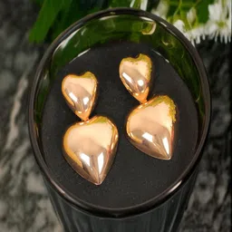 DressBerry Gold-Plated Heart Shaped Drop Earrings-image-70