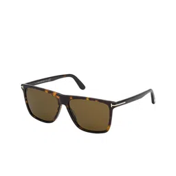 Tom Ford Men Brown Lens & Brown Square Sunglasses with-picture-44