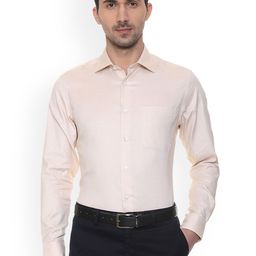 Louis Philippe Permapress Men Beige Regular Fit Self Design Formal Shirt-image-42