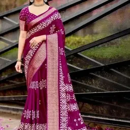 J 6 DESIGNER Batik Printed Sequinned Saree-picture-38