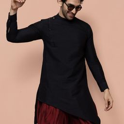 KISAH Men Regular Fit Asymmetric Kurta-image-11