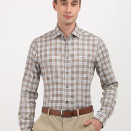 Tommy Hilfiger Men Classic Spread Collar Tartan Checked Cotton Formal Shirt-image-81