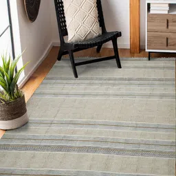 saraswatii global Dune Brown & Grey Geometric Printed Tufted Cotton Carpet-23
