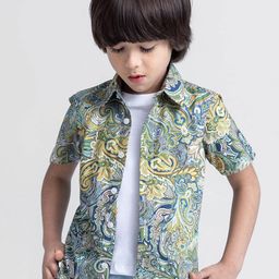 taffykids Boys Relaxed Floral Opaque Printed Casual Shirt-image-13