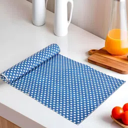 REVEXO Blue & White Polka Dot Printed Reusable Kitchen Shelf Liner-11