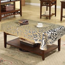 Kuber Industries Gold-Toned Floral Cotton 4-Seater Table Cover-30