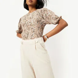 max Printed Puff Sleeves Regular Top-image-14