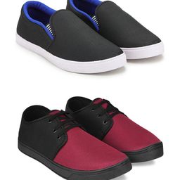 Spotwalk Men Set Of 2 Textured Sneakers-image-55