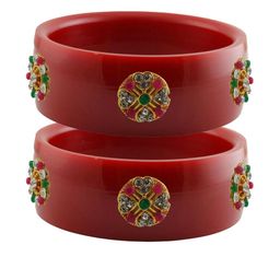 Vidhya Kangan Red Plastic Bangles-image-30