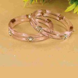 ZULKA Set Of 2 Diamond & Crystal Studded Kada Bangles-18