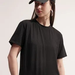 Basics By Tokyo Talkies Women Solid Round Neck T-shirt-image-30