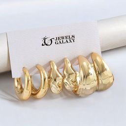 Jewels Galaxy Contemporary Half Hoop Earrings-image-94