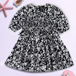 BAESD Girls Floral Printed Cotton Fit & Flare Dress-image-97