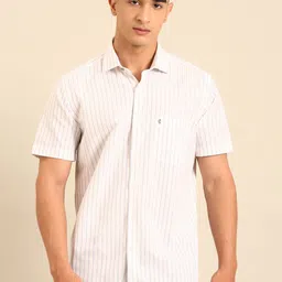 CAVALLO by Linen Club Contemporary Slim Fit Pinstripes Opaque Striped Casual Shirt-picture-12
