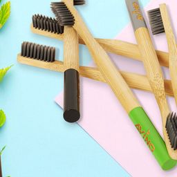 AVINO Set Of 6 Eco Friendly Bamboo Round Handle Toothbrush-33