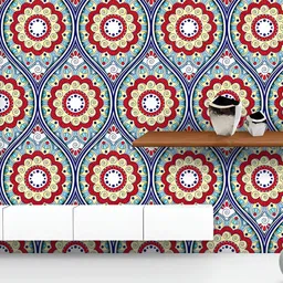 ArtzFolio Printed UV-Resistant Anti-Bacterial Ethnic Mandala Pattern Peel & Stick Wallpaper-image-66