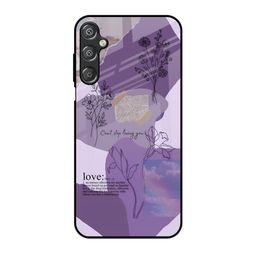 QRIOH Floral Printed Petal Poetry Glass Case for Samsung Galaxy F15 5G Mobile Accessories-image-89