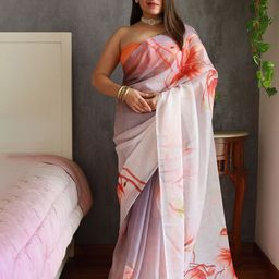 Anouk Floral Organza Saree-image-23