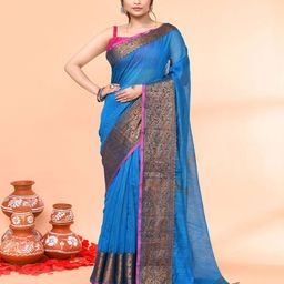 Piyari Fashion Woven Design Zari Taant Saree-picture-2