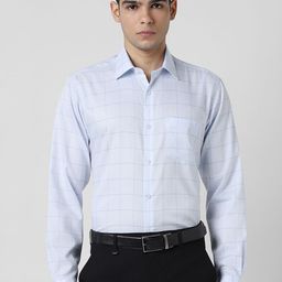 Van Heusen Windowpane Checks Checked Pure Cotton Formal Shirt-image-69