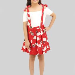 BEING NAUGHTY Girls Off-Shoulder Neck Short Sleeves Top With Skirt-image-46