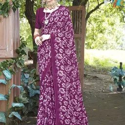 Anouk Rustic Floral Poly Georgette Saree-picture-3