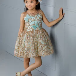 The Lush Affair Floral Printed Net Fit & Flare Dress-image-43
