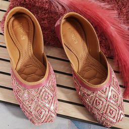 ICONICS Women Embellished Ethnic Slip-On Mojaris Flats-21