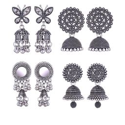 Sangria Peacock Shaped Jhumkas Earrings-image-73
