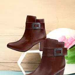 Bxxy PU Work High-Top Block Pumps-8