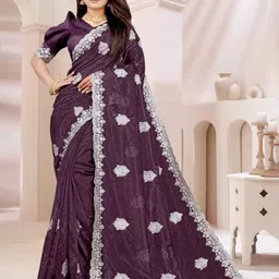 KALINI Embellished Embroidered Net Fusion Saree-picture-12