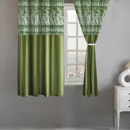 Lunar Days Green Set of 2 Floral Room Darkening Window Curtain-picture-38
