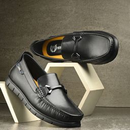 MONDAIN Men Leather Slip-On Sneakers-image-4