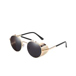 SPADEACES Unisex Black Lens & Gold-Toned Round Sunglasses With UV Protected Lens-picture-45