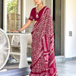 KALINI Batik Block Print Saree-35