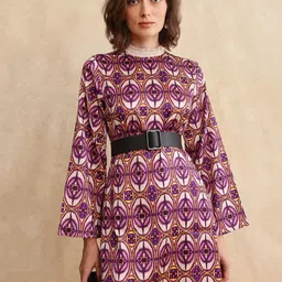 RAREISM Women Abstract Printed Fit & Flare Dress-image-26